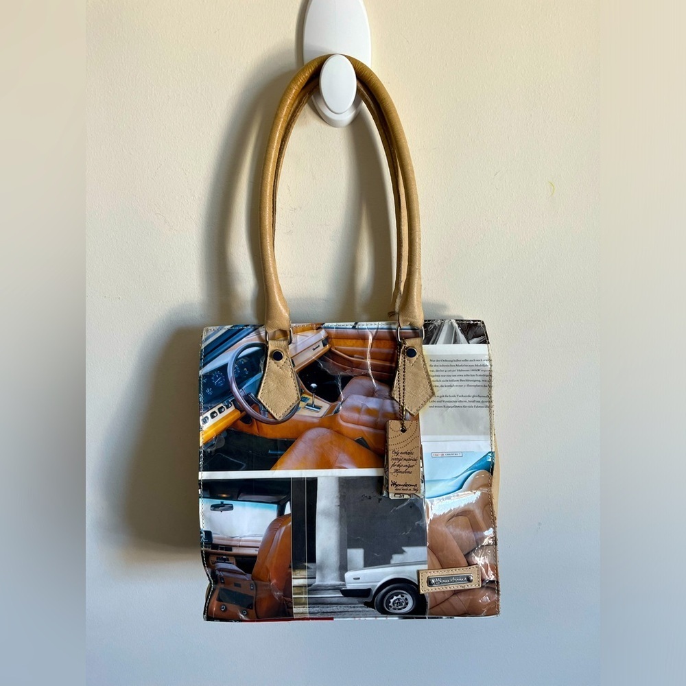 Momaboma Leather & Graphic Print Edition Maserati Brochure Eco Bag/Purse  RARE